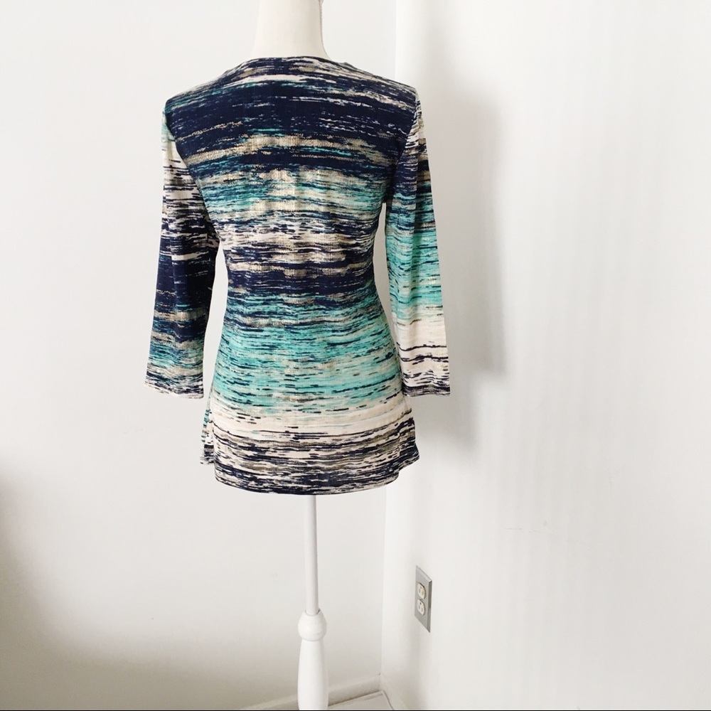 Jm Collection Multi Color Tunic Top Size Medium - image 2